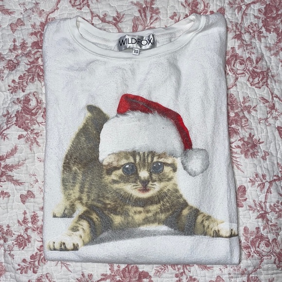 WILDFOX VINTAGE 🐱 Christmas ❤️ sweatshirt - Picture 1 of 5